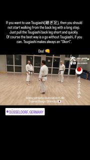 If you want to use Tsugiashi(継ぎ足), then you should not start walking from the back leg with a long step. 
Just pull the Tsugiashi back leg short and quickly. 
Of course the best way is a go without Tsugiashi, if you can. Tsugiashi makes always an "Okori".

Oss! 👊