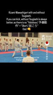 Kizami-Mawashigeri with and without Tsugiashi. 
If you can kick, without Tsugiashi is always better, as there is no "Yobidosa / 予備動作" = "Okori / 起こり"

Oss! 👊