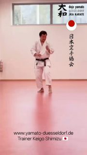 Typical Kihon Sanbonzuki.
Hanmi-Shomen-Shimenaoshi(締め直し)
Wenn we practice first, always do it slowly and cleanly, later quick and compacter.
Oss!👊